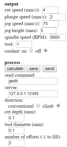 MILLING PARAMETERS